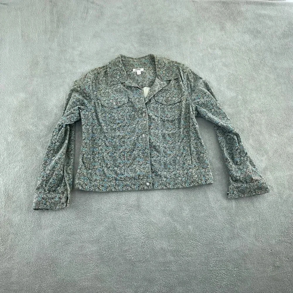 Charter Club Jacket L Cotton Blend Multicolor 4172